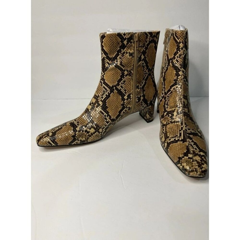 Katy Perry Collections Snake Print Ankle Boots in Tan, Black